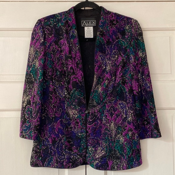 Alex Evenings Jackets & Coats Alex Evenings Fleur De Lis Jacket